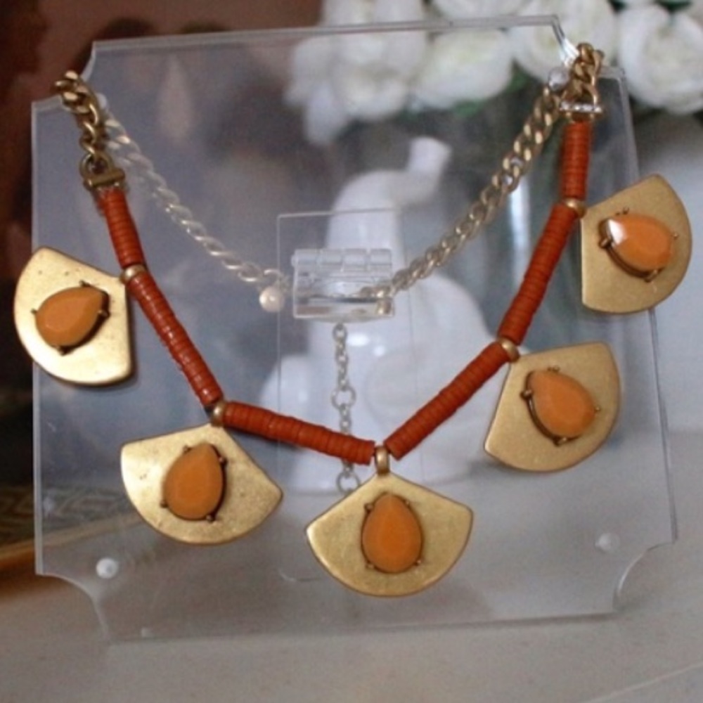 J. Crew Gold and Stone Necklace